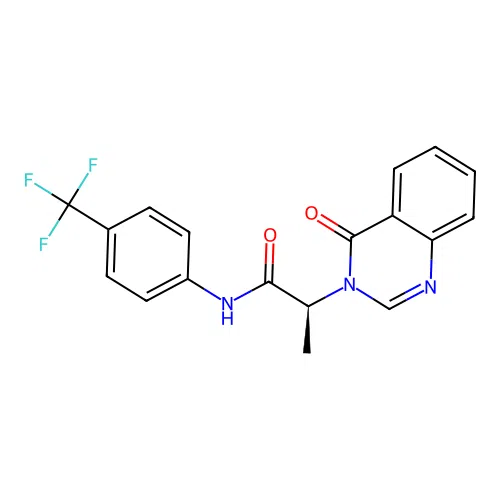 (2S)-2-(4-oxoquinazolin-3(4H)-yl)-N-[4-(trifluoromethyl)phenyl]propanamide structure