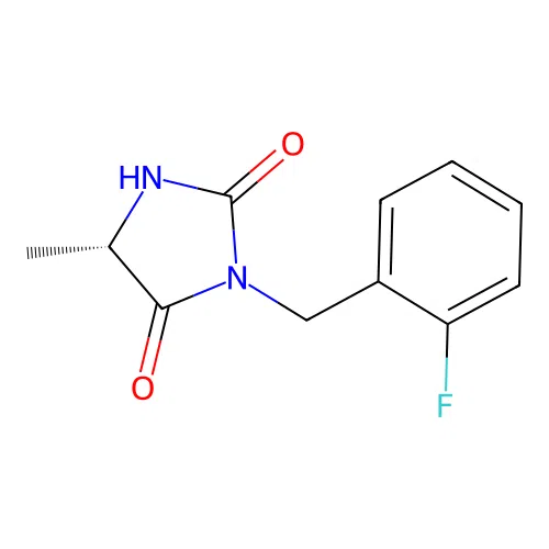 (S)-3-(2-fluorobenzyl)-5-methylimidazolidine-2,4-dione structure