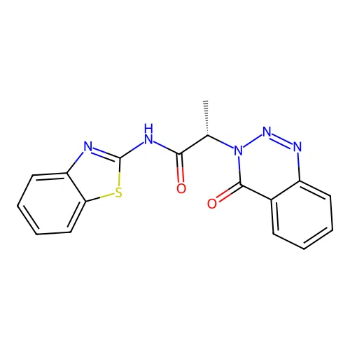 (S)-N-(benzo[d]thiazol-2-yl)-2-(4-oxobenzo[d][1,2,3]triazin-3(4H)-yl)propanamide structure