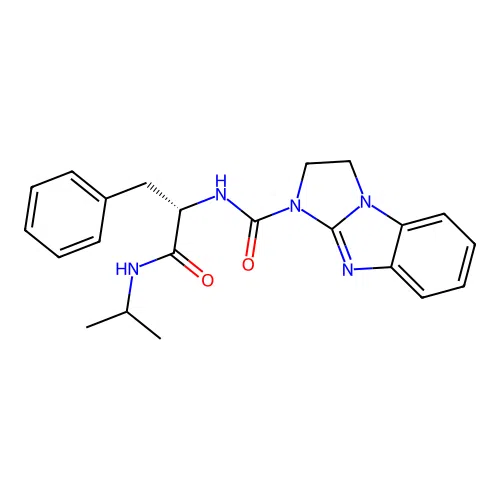 (S)-N-(1-(isopropylamino)-1-oxo-3-phenylpropan-2-yl)-2,3-dihydro-1H-benzo[d]imidazo[1,2-a]imidazole-1-carboxamide structure