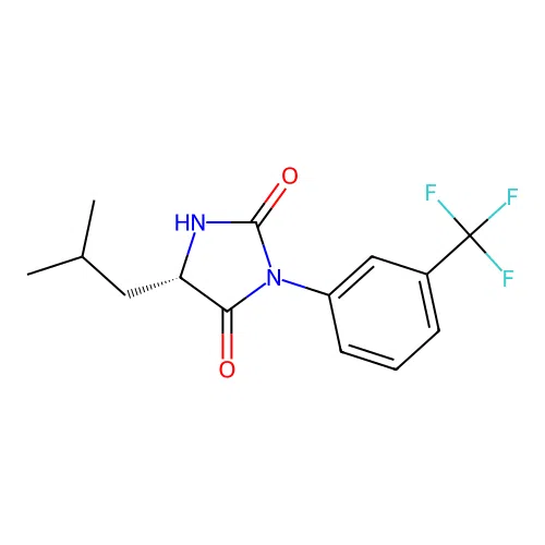 (S)-5-isobutyl-3-(3-(trifluoromethyl)phenyl)imidazolidine-2,4-dione structure