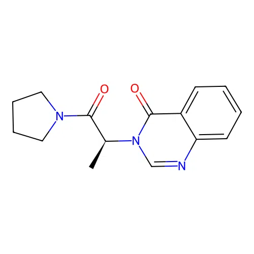 3-[(2S)-1-oxo-1-(pyrrolidin-1-yl)propan-2-yl]quinazolin-4(3H)-one structure