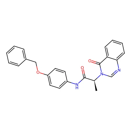 (2S)-N-[4-(benzyloxy)phenyl]-2-(4-oxoquinazolin-3(4H)-yl)propanamide structure