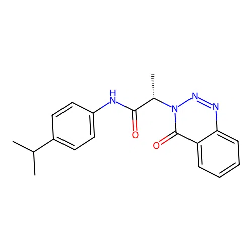 (2S)-2-(4-oxo-1,2,3-benzotriazin-3(4H)-yl)-N-[4-(propan-2-yl)phenyl]propanamide structure