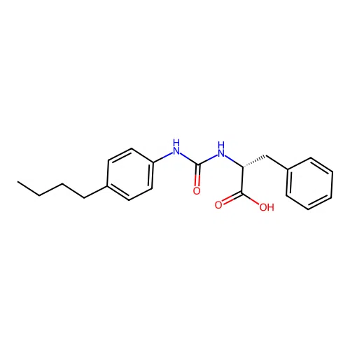 N-[(4-butylphenyl)carbamoyl]-D-phenylalanine structure