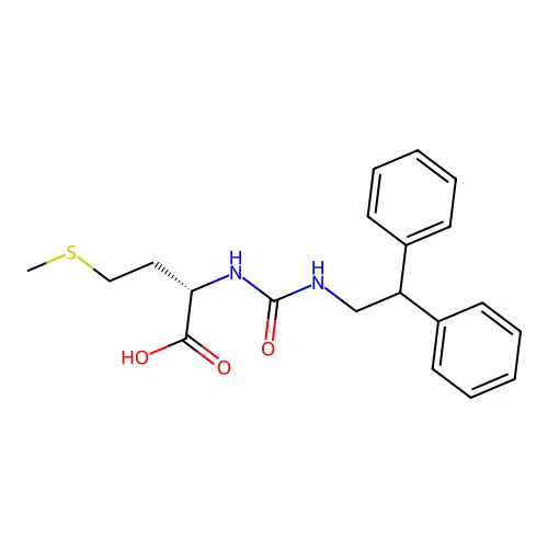 N-[(2,2-diphenylethyl)carbamoyl]-L-methionine structure