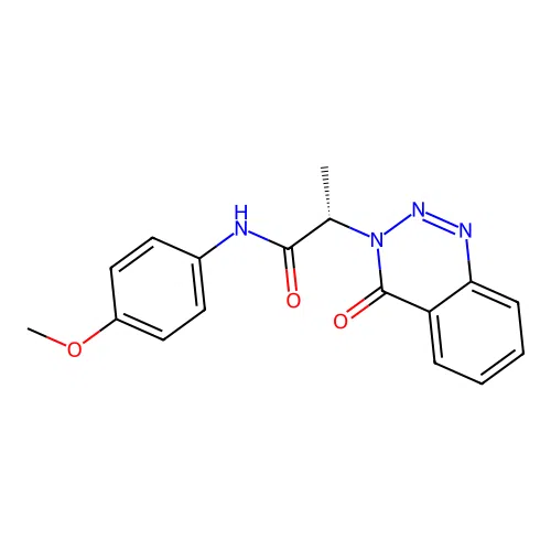 (2S)-N-(4-methoxyphenyl)-2-(4-oxo-1,2,3-benzotriazin-3(4H)-yl)propanamide structure