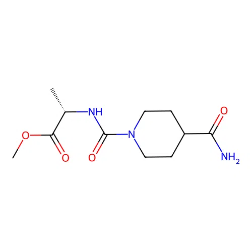 (S)-methyl 2-(4-carbamoylpiperidine-1-carboxamido)propanoate structure