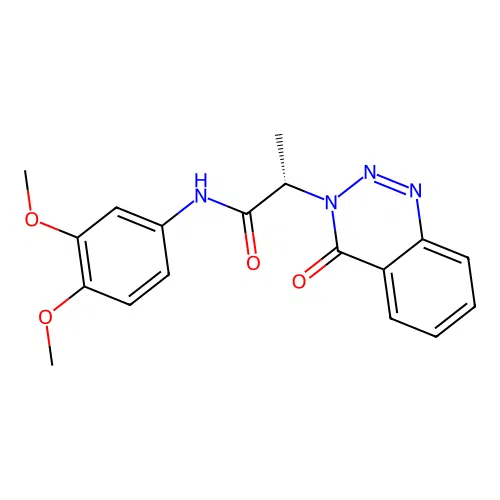 (2S)-N-(3,4-dimethoxyphenyl)-2-(4-oxo-1,2,3-benzotriazin-3(4H)-yl)propanamide structure