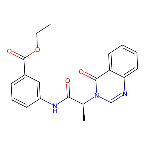 ethyl 3-{[(2S)-2-(4-oxoquinazolin-3(4H)-yl)propanoyl]amino}benzoate structure