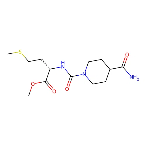 methyl N-[(4-carbamoylpiperidin-1-yl)carbonyl]-L-methioninate structure