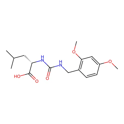 N-[(2,4-dimethoxybenzyl)carbamoyl]-L-leucine structure