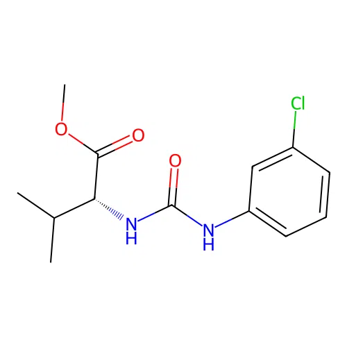 methyl N-[(3-chlorophenyl)carbamoyl]-D-valinate structure