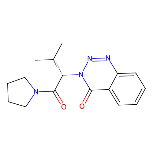 (S)-3-(3-methyl-1-oxo-1-(pyrrolidin-1-yl)butan-2-yl)benzo[d][1,2,3]triazin-4(3H)-one structure