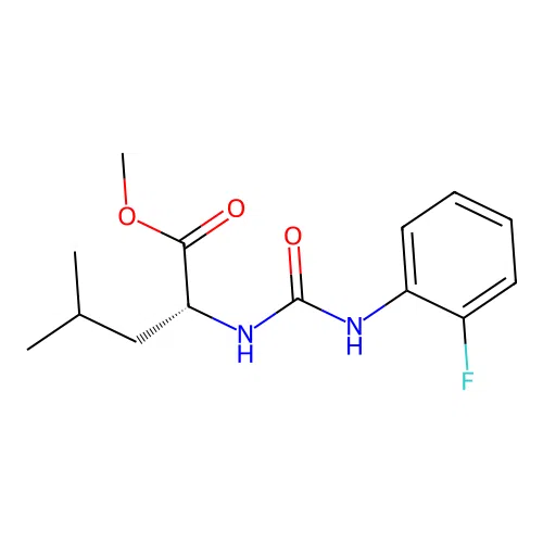 methyl N-[(2-fluorophenyl)carbamoyl]-D-leucinate structure