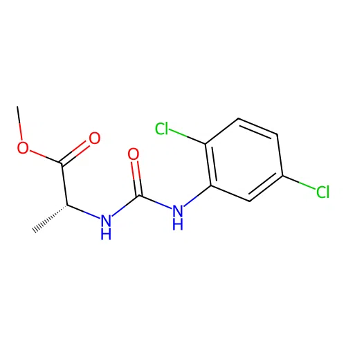 methyl N-[(2,5-dichlorophenyl)carbamoyl]-D-alaninate structure