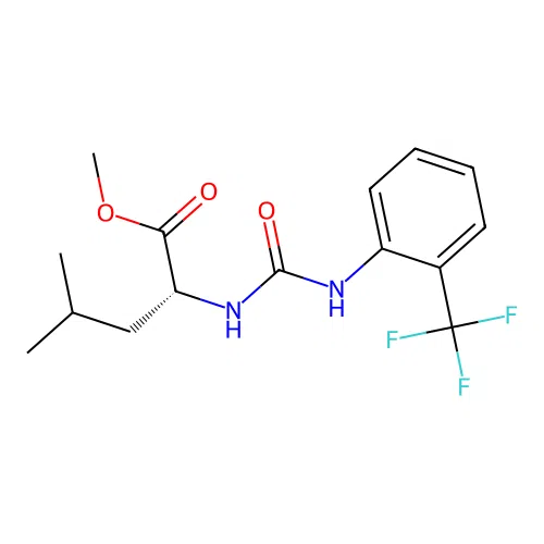 methyl N-{[2-(trifluoromethyl)phenyl]carbamoyl}-D-leucinate structure