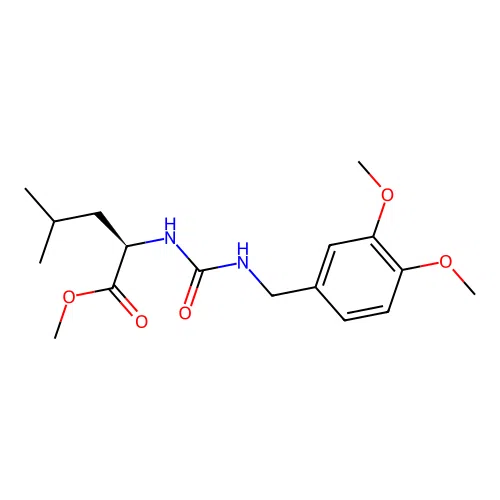 methyl N-[(3,4-dimethoxybenzyl)carbamoyl]-D-leucinate structure