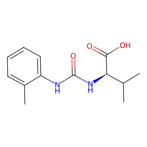 N-[(2-methylphenyl)carbamoyl]-D-valine structure