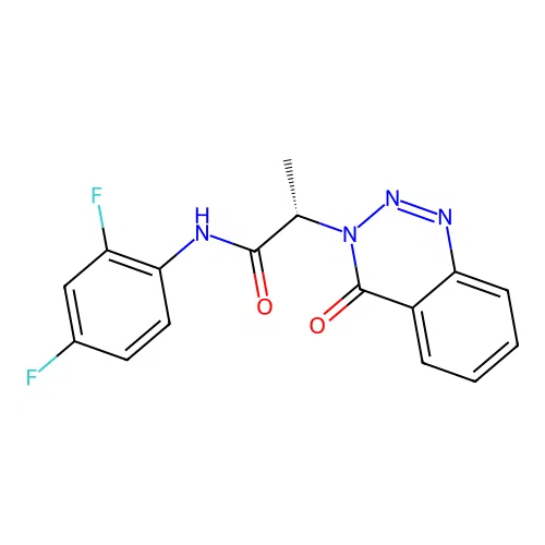 (2S)-N-(2,4-difluorophenyl)-2-(4-oxo-1,2,3-benzotriazin-3(4H)-yl)propanamide structure