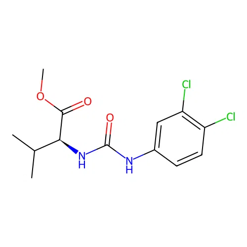 methyl N-[(3,4-dichlorophenyl)carbamoyl]-L-valinate structure