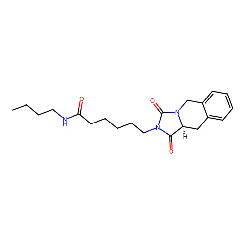 6-[(10aS)-1,3-dioxo-10,10a-dihydro-5H-imidazo[1,5-b]isoquinolin-2-yl]-N-butylhexanamide structure