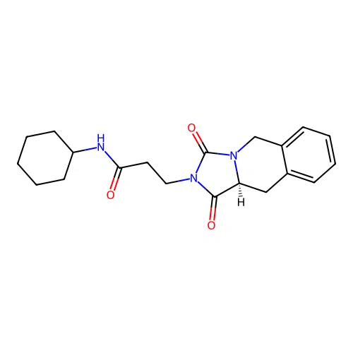 (S)-N-cyclohexyl-3-(1,3-dioxo-10,10a-dihydroimidazo[1,5-b]isoquinolin-2(1H,3H,5H)-yl)propanamide structure