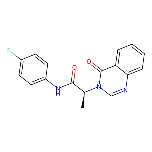 (2S)-N-(4-fluorophenyl)-2-(4-oxoquinazolin-3(4H)-yl)propanamide structure