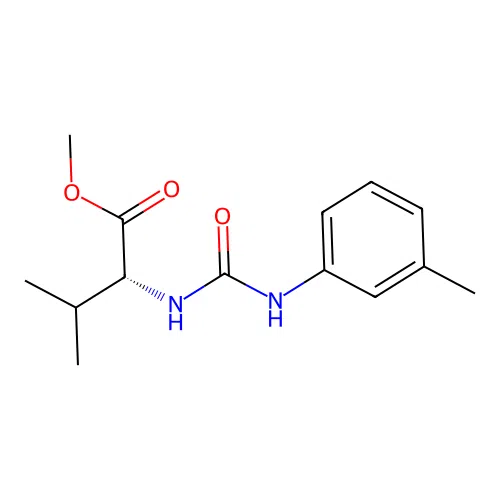 methyl N-[(3-methylphenyl)carbamoyl]-D-valinate structure