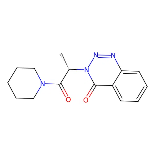 3-[(2S)-1-oxo-1-(piperidin-1-yl)propan-2-yl]-1,2,3-benzotriazin-4(3H)-one structure