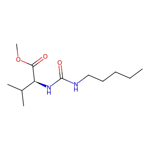 (S)-methyl 3-methyl-2-(3-pentylureido)butanoate structure