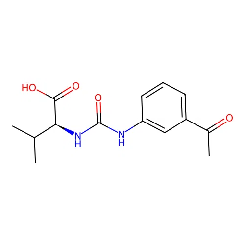 N-[(3-acetylphenyl)carbamoyl]-L-valine structure