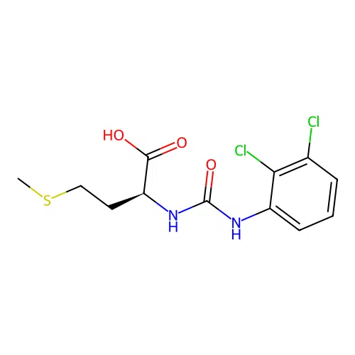 N-[(2,3-dichlorophenyl)carbamoyl]-L-methionine structure