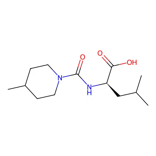N-[(4-methylpiperidin-1-yl)carbonyl]-D-leucine structure