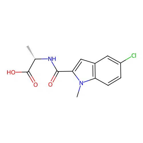 N-[(5-chloro-1-methyl-1H-indol-2-yl)carbonyl]-L-alanine structure