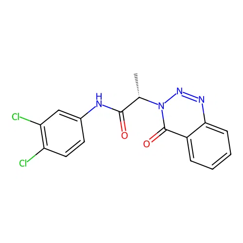(2S)-N-(3,4-dichlorophenyl)-2-(4-oxo-1,2,3-benzotriazin-3(4H)-yl)propanamide structure