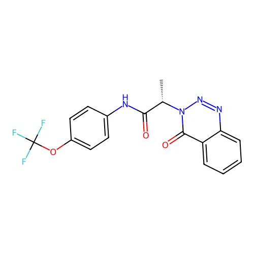 (2S)-2-(4-oxo-1,2,3-benzotriazin-3(4H)-yl)-N-[4-(trifluoromethoxy)phenyl]propanamide structure