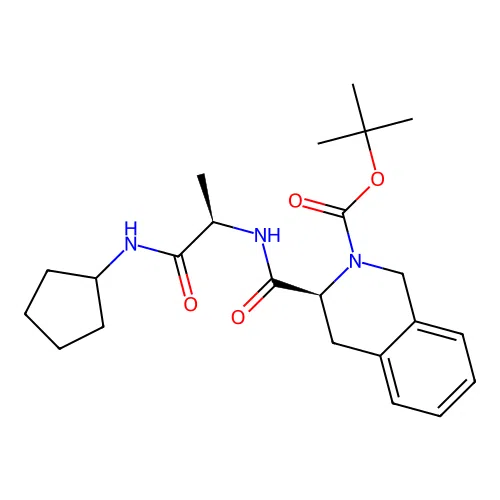 (S)-tert-butyl 3-(((R)-1-(cyclopentylamino)-1-oxopropan-2-yl)carbamoyl)-3,4-dihydroisoquinoline-2(1H)-carboxylate structure