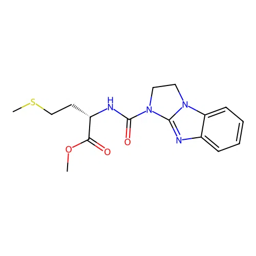 methyl N-(2,3-dihydro-1H-imidazo[1,2-a]benzimidazol-1-ylcarbonyl)-L-methioninate structure