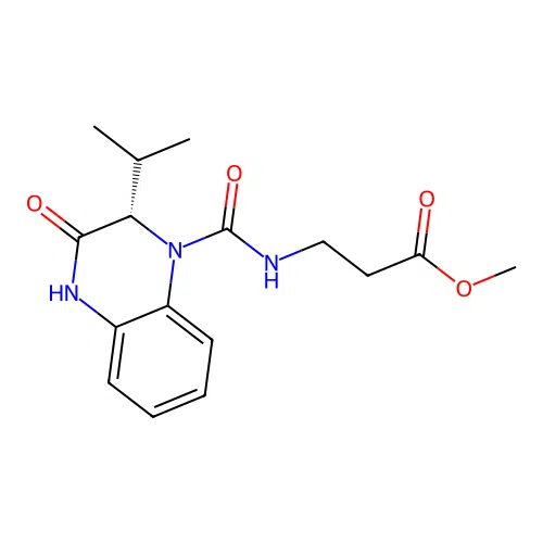(S)-methyl 3-(2-isopropyl-3-oxo-1,2,3,4-tetrahydroquinoxaline-1-carboxamido)propanoate structure