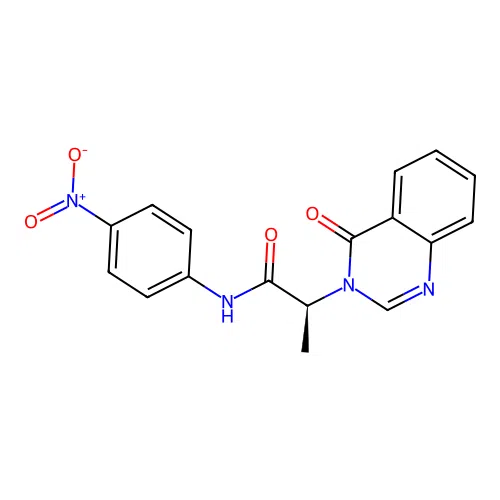 (2S)-N-(4-nitrophenyl)-2-(4-oxoquinazolin-3(4H)-yl)propanamide structure
