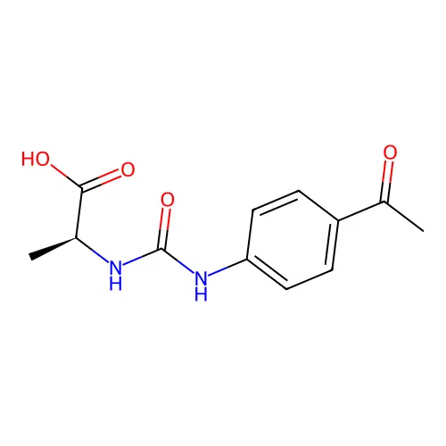 N-[(4-acetylphenyl)carbamoyl]-L-alanine structure