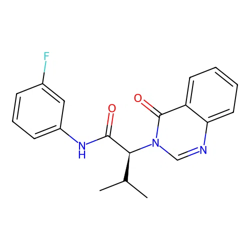 (2S)-N-(3-fluorophenyl)-3-methyl-2-(4-oxoquinazolin-3(4H)-yl)butanamide structure