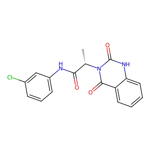 (2S)-N-(3-chlorophenyl)-2-(2-hydroxy-4-oxoquinazolin-3(4H)-yl)propanamide structure