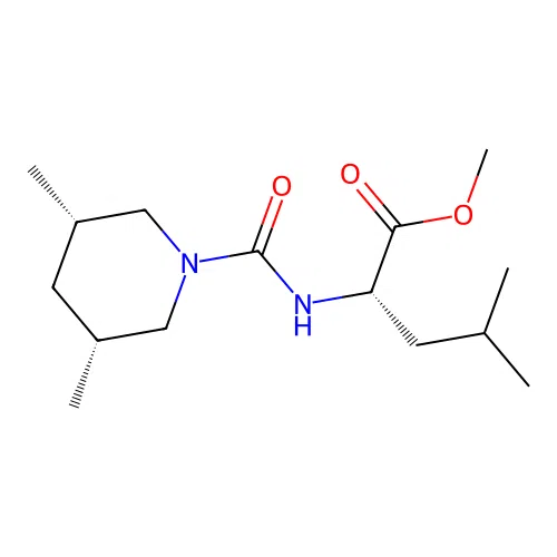 methyl N-{[(3R,5S)-3,5-dimethylpiperidin-1-yl]carbonyl}-L-leucinate structure