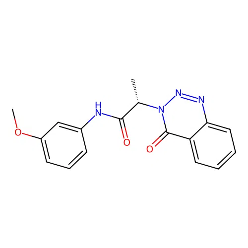 (2S)-N-(3-methoxyphenyl)-2-(4-oxo-1,2,3-benzotriazin-3(4H)-yl)propanamide structure