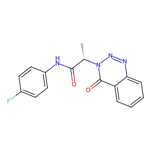 (2S)-N-(4-fluorophenyl)-2-(4-oxo-1,2,3-benzotriazin-3(4H)-yl)propanamide structure