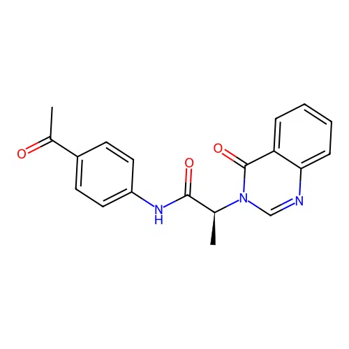(2S)-N-(4-acetylphenyl)-2-(4-oxoquinazolin-3(4H)-yl)propanamide structure