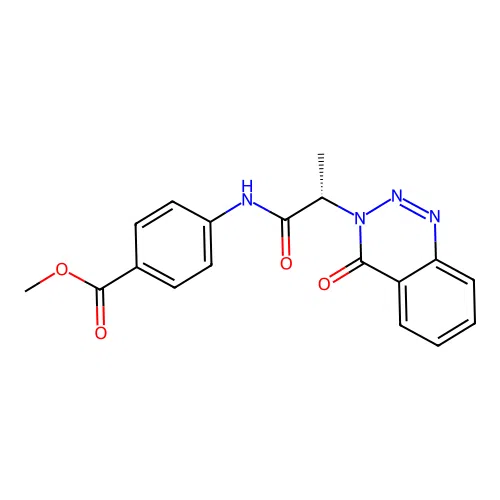 methyl 4-{[(2S)-2-(4-oxo-1,2,3-benzotriazin-3(4H)-yl)propanoyl]amino}benzoate structure