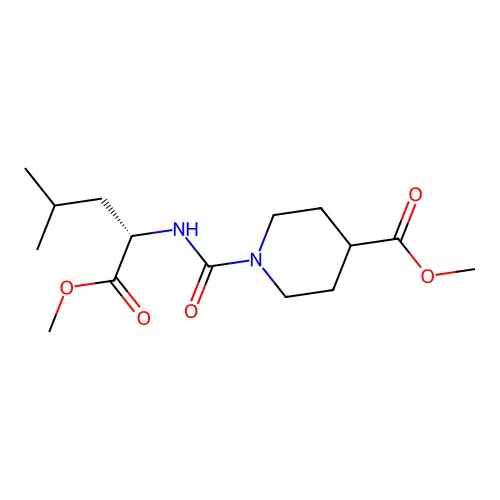 methyl N-{[4-(methoxycarbonyl)piperidin-1-yl]carbonyl}-L-leucinate structure